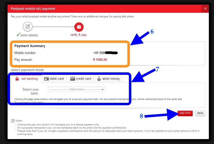 how to check the unbilled amount for an airtel mobile